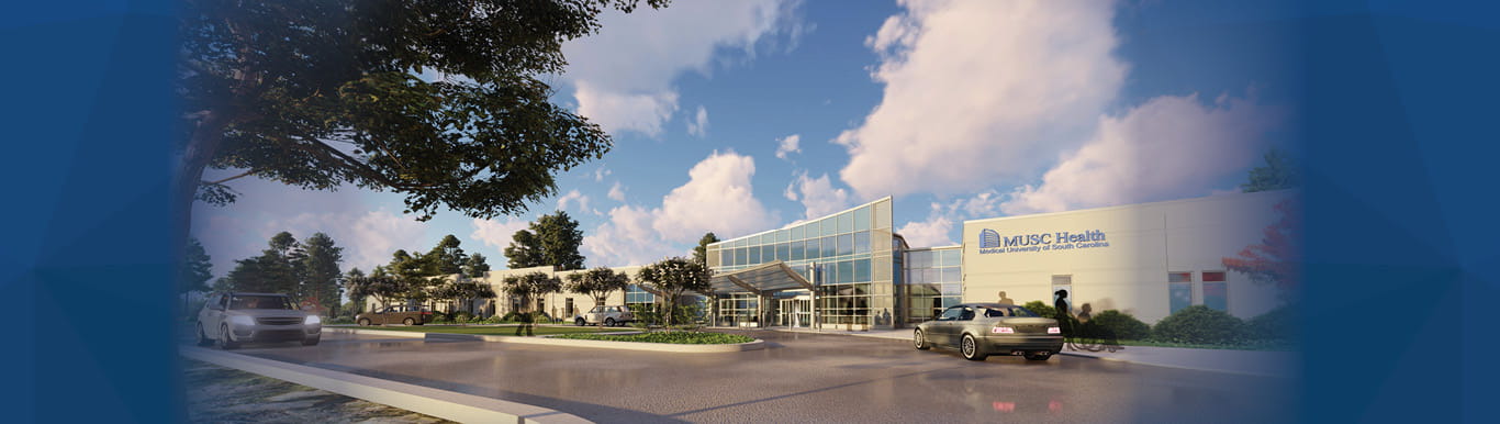 Rendering of the Black River Medical Center exterior.
