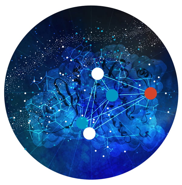 Illustration of a constellation representing drug discovery