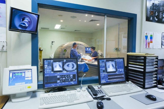 Image of an imaging theater from the outside.